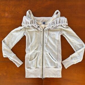 Free People Vintage Convertible Cotton Sweatshirt, Ruffled Collar, Tank Straps